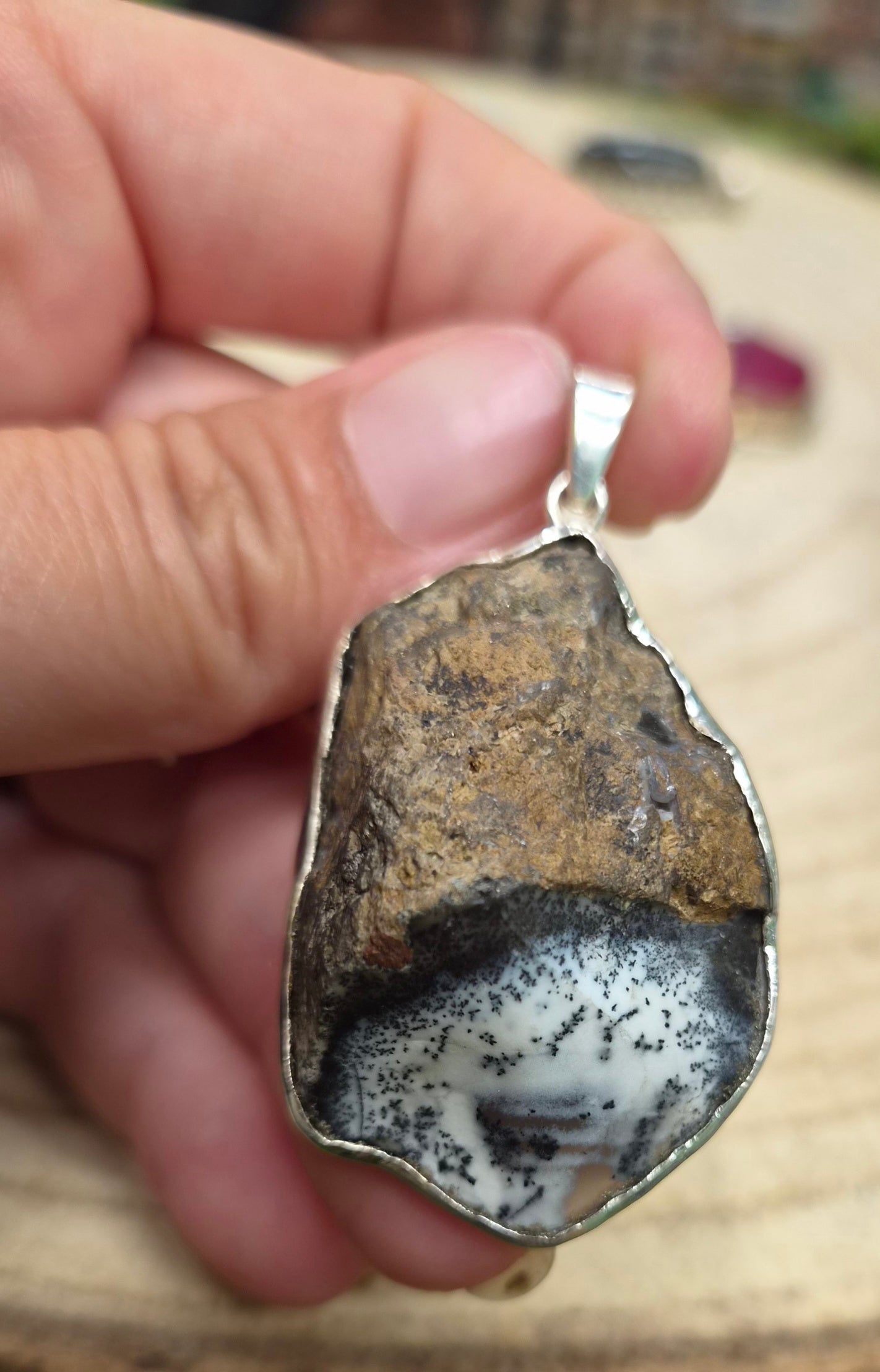Colgante Merlinita Tallada · Magia de Origen · Plata 925